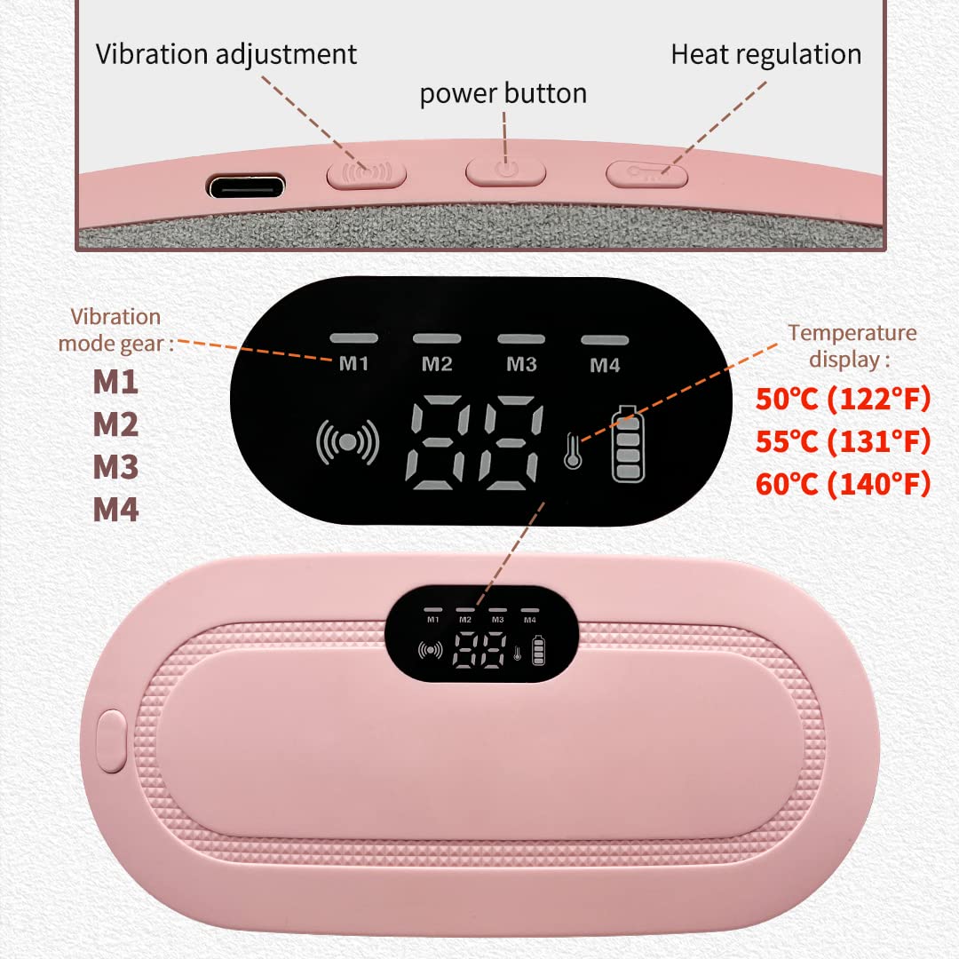 Period Cramp Relief Massager |Rechargeable Heating Pad with Vibration | Menstrual Cramp Comfort & Cramps Relief Machine