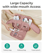 Multi Functional Toiletry Bag for Women | Multi-Compartment Makeup Organiser with Elastic Brush Holders