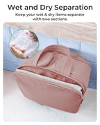 Multi Functional Toiletry Bag for Women | Multi-Compartment Makeup Organiser with Elastic Brush Holders