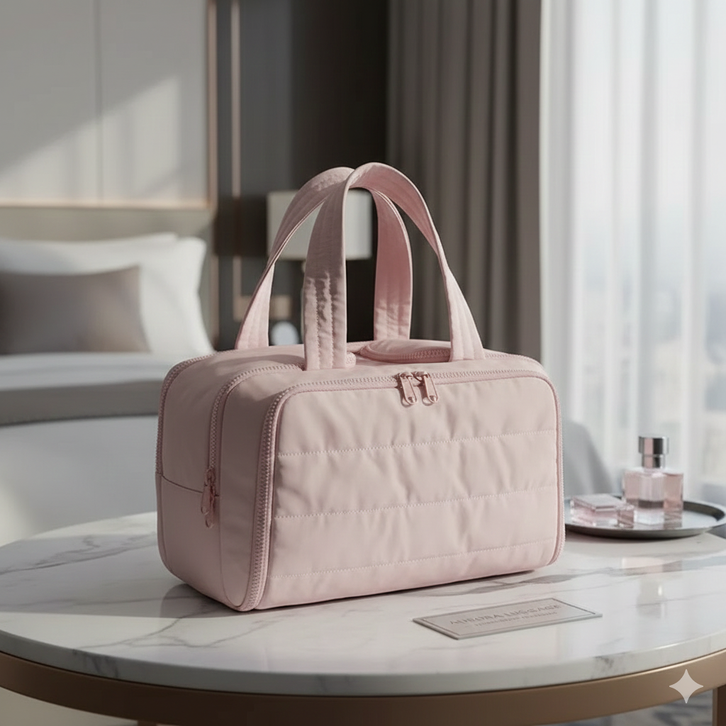 Multi Functional Toiletry Bag for Women | Multi-Compartment Makeup Organiser with Elastic Brush Holders