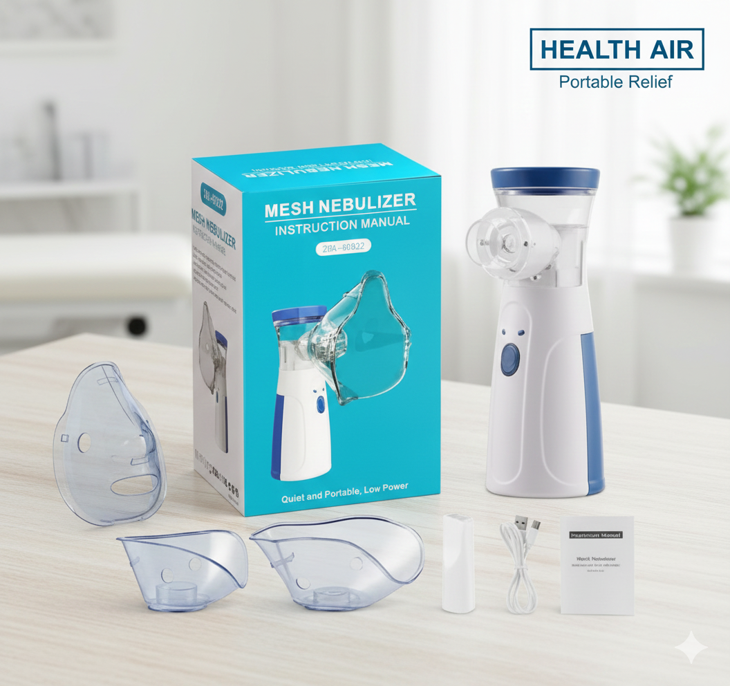 Portable Mesh Nebulizer | Portable Steam Inhaler Machine for Breathing Relief & Wellness